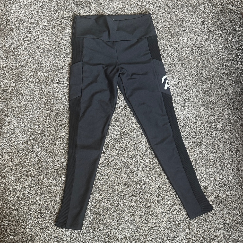 Peloton Black High-Rise Athletic Leggings with Side Logo